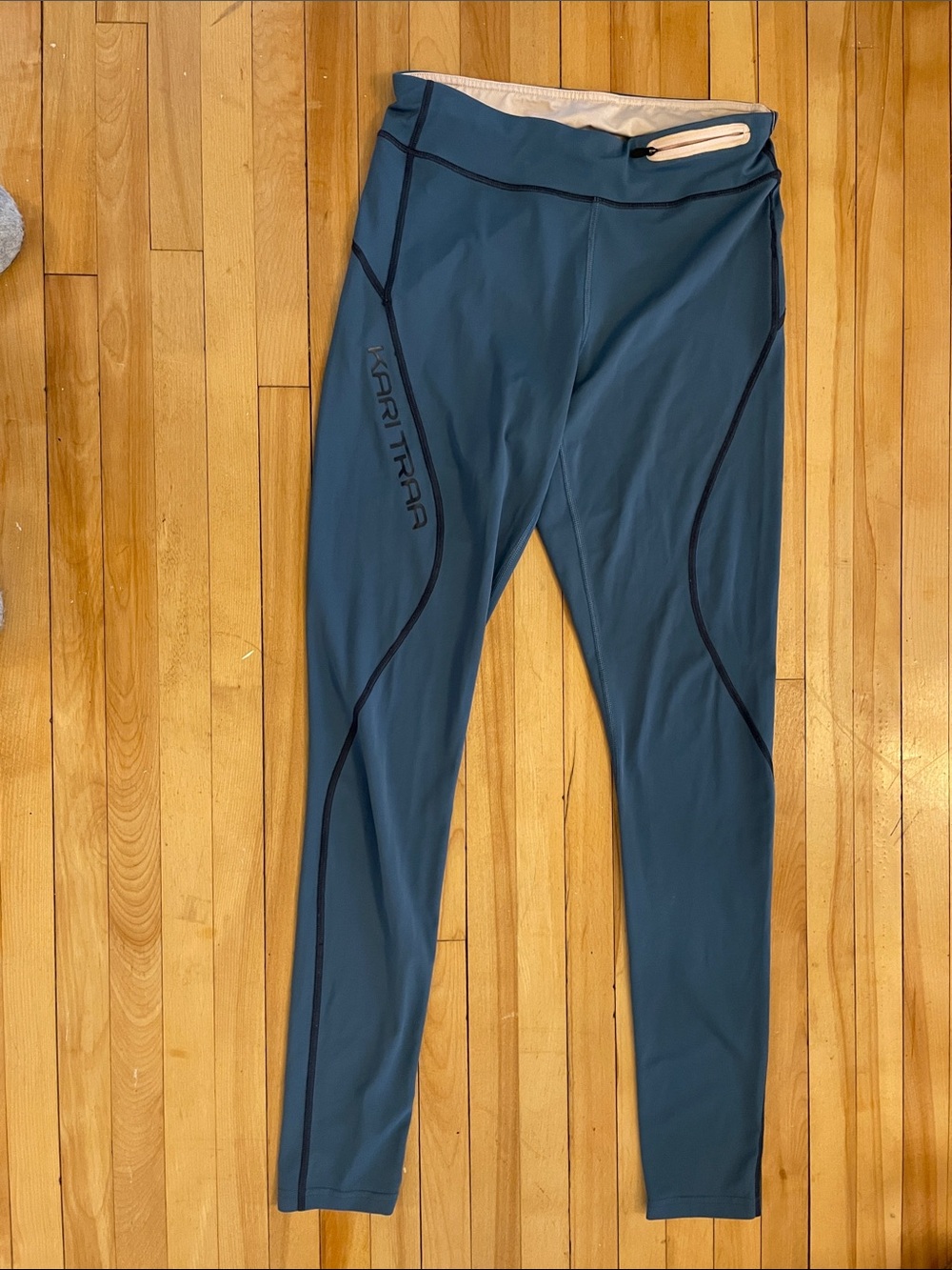 Kari Traa Teal-Blue Performance Leggings